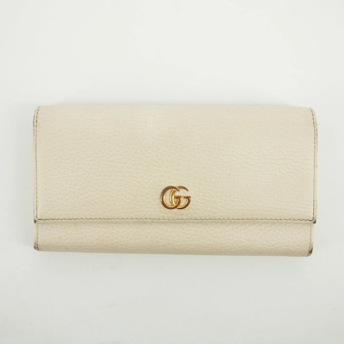 Gucci Ivory GG Marmont Leather Long Wallet #2638 by Bolt Boutique