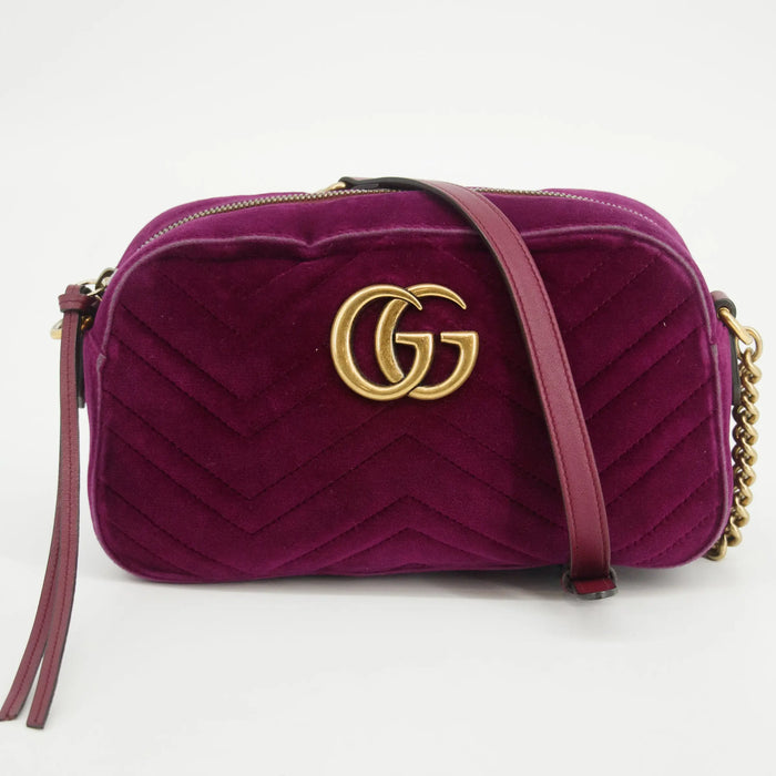 Gucci Purple GG Marmont Velvet Crossbody Bag #2583 by Bolt Boutique