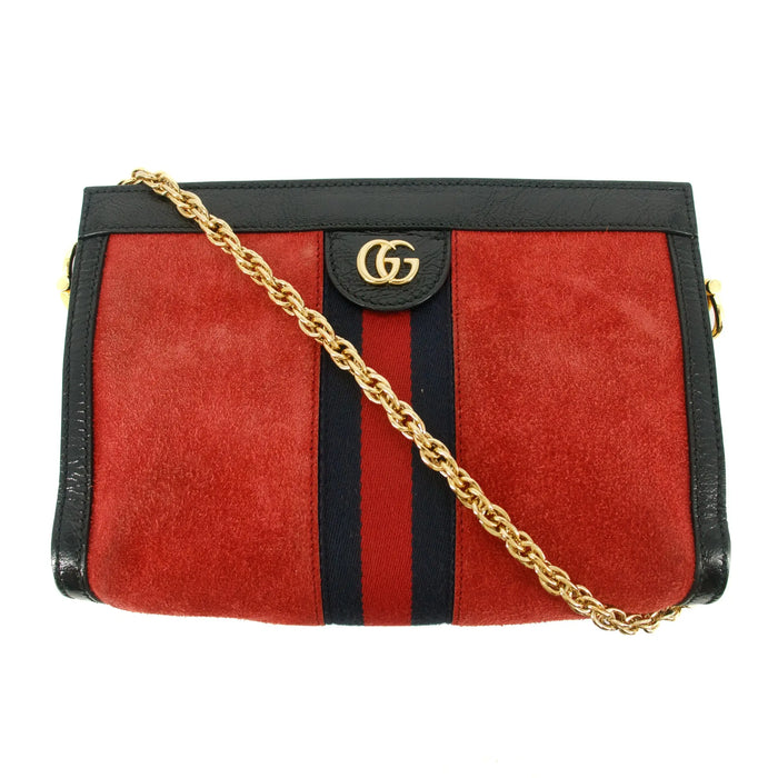 Gucci Red Ophidia Sherry Line GG Marmont Suede x Leather Shoulder Bag #7713 by Bolt Boutique