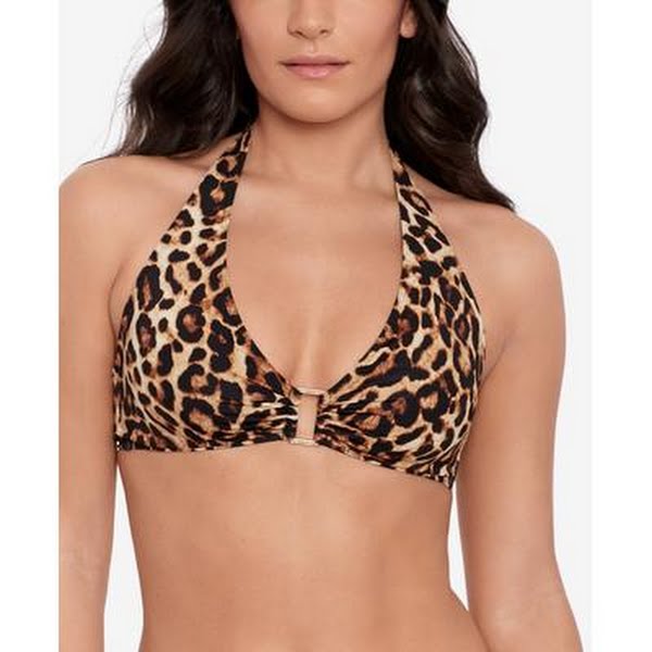 Lauren Ralph Lauren Leopard Print Bikini Top, Size 4 by Vanessa Jane