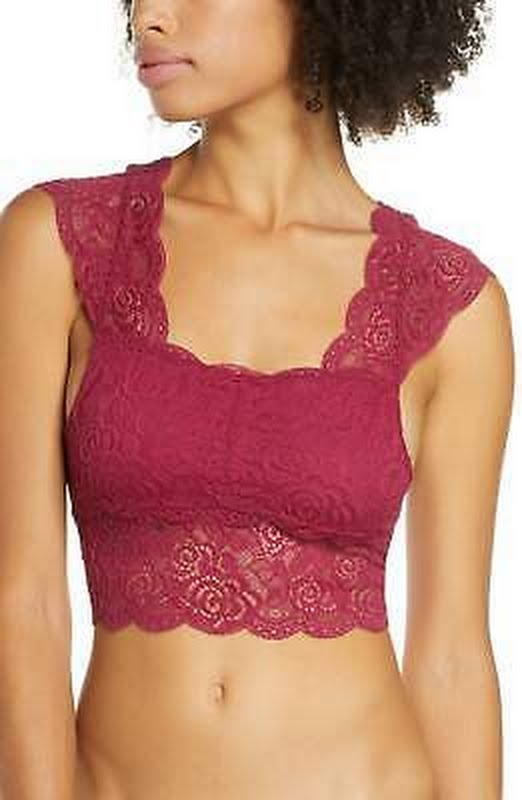 Free People Chase Me Lace Brami, Size Medium by Vanessa Jane
