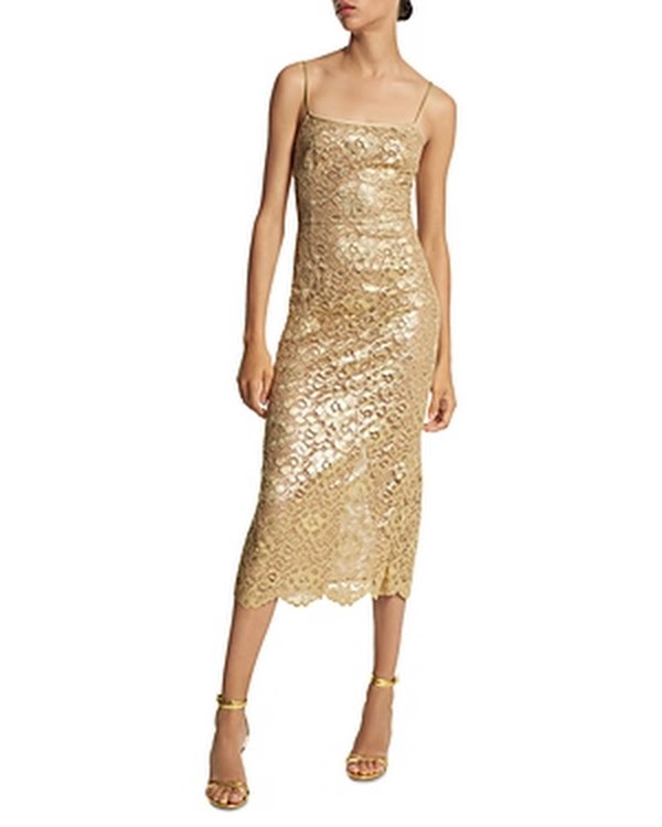 Michael Kors Collection Laminate Lace Slip Dress, Size 12 by Vanessa Jane