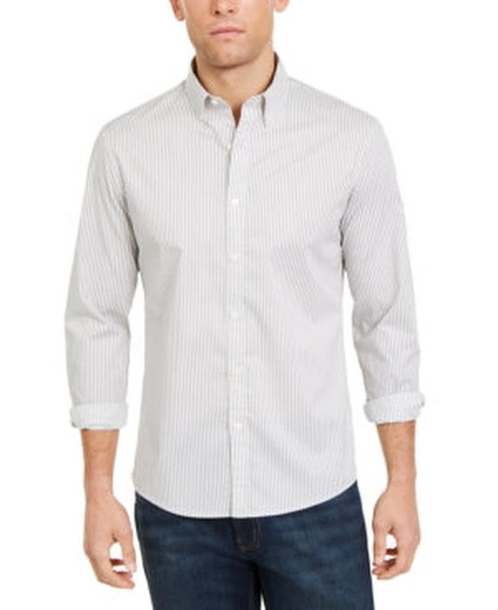 Michael Kors Mens Slim-Fit Stretch Stripe Shirt , Size Small by Vanessa Jane