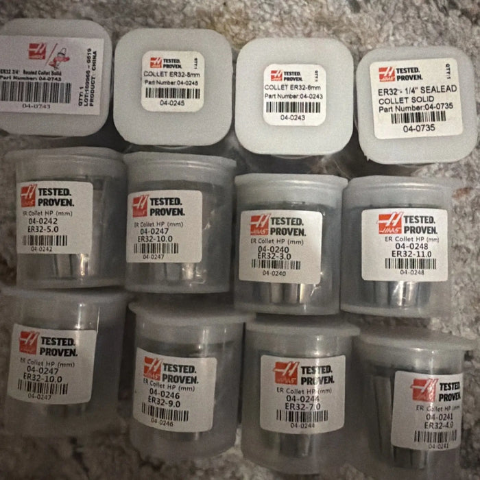 Haas ER32 Collet Lot – 12pc Mixed Sizes – CNC Tooling – New in Cases by Price Is Right Miami