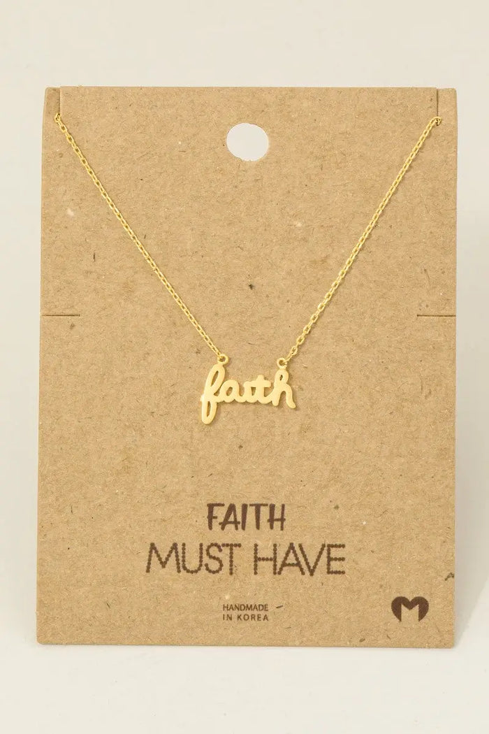 Handwritten Faith Pendant Necklace by Boutique 23