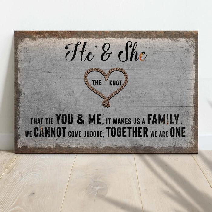 He And She You And Me Together Sign by Tailored Canvases