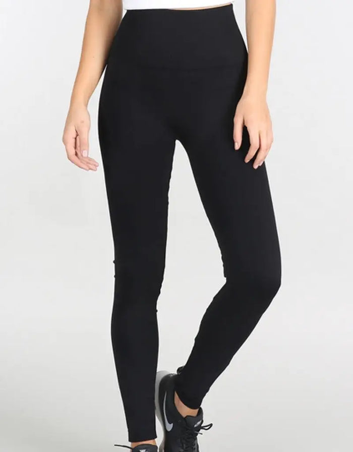 High Rise Solid Leggings - Black by Boutique 23
