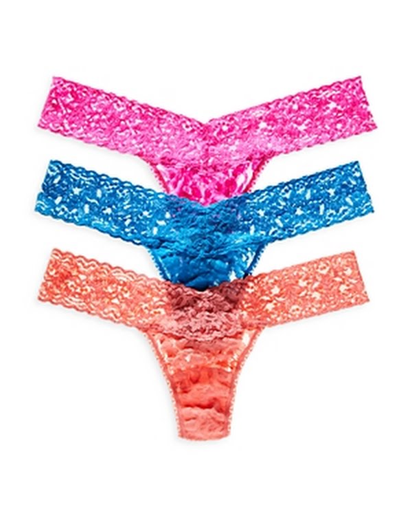 Hanky Panky Boxed Lace Low Rise Thong Set - Pack of 3 by Vanessa Jane