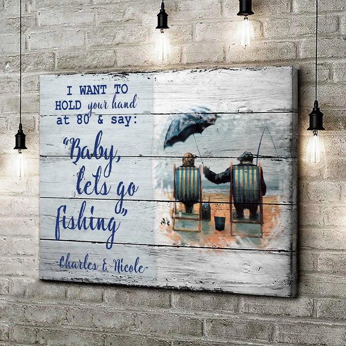 Hold Your Hand at 80 Sign by Tailored Canvases