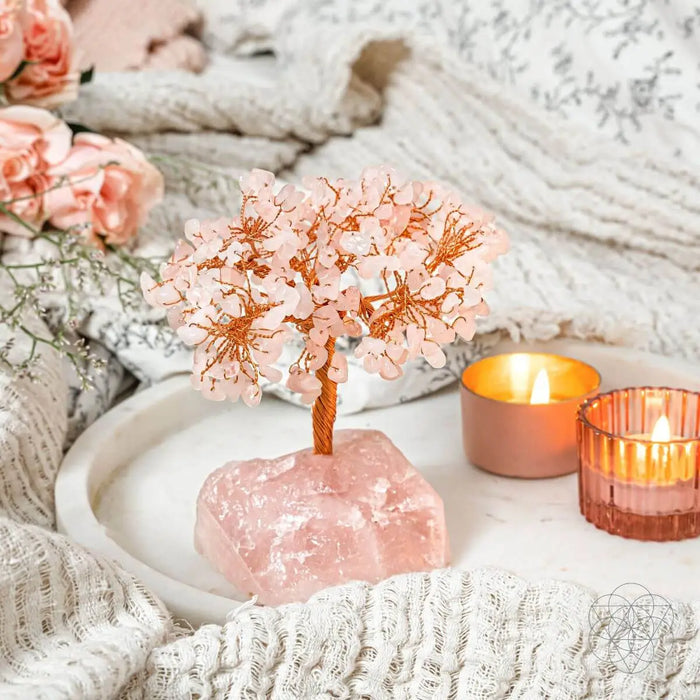 Home Sweet Home - Feng Shui Rose Quartz Tree by Conscious Items