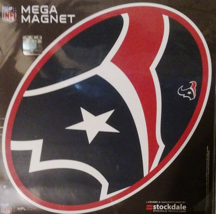 Houston Texans MEGA Style Logo 12" Magnet Heavy Duty Auto Home NFL Football by Fielders Choice