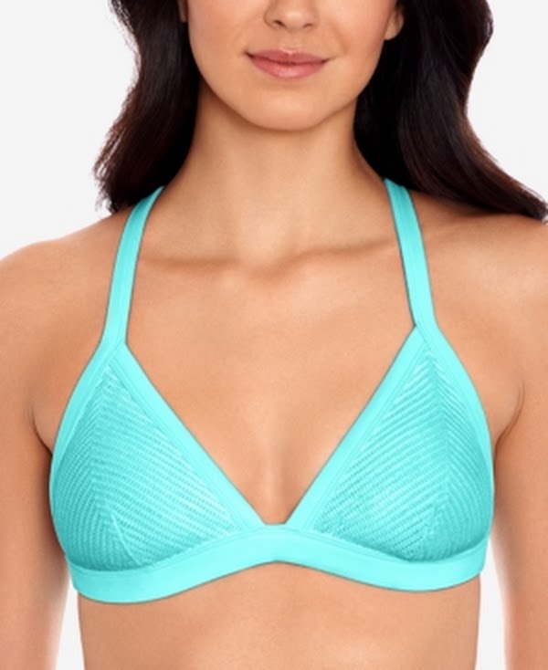 Salt + Cove Crochet X-Back Triangle Bikini Top, Size Medium by Vanessa Jane