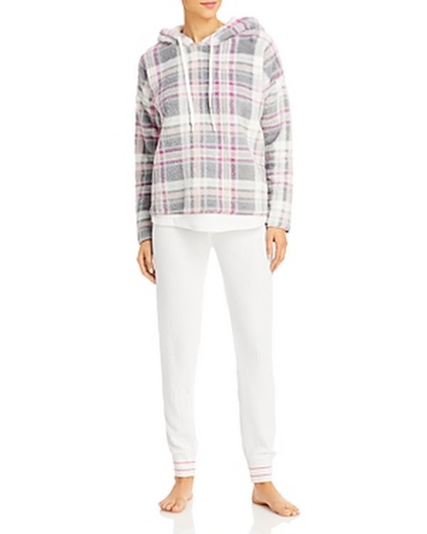 Aqua Sleep Fleece Hoodie and Thermal Pants Lounge Set by Vanessa Jane