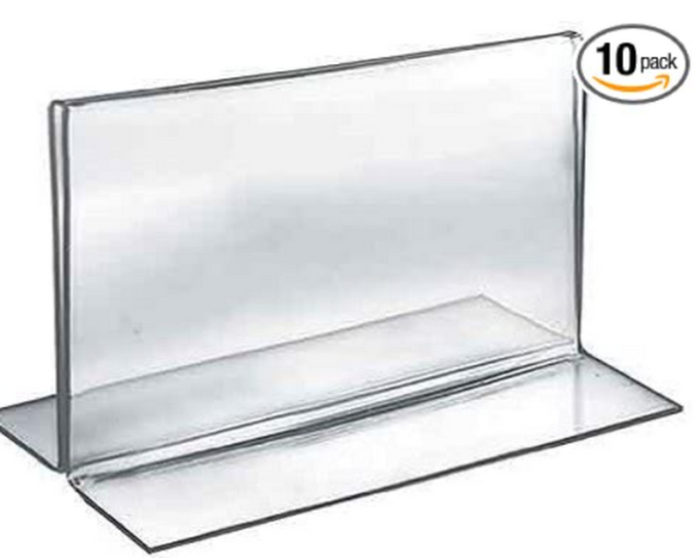 Azar Displays 152723 7 by 5-Inch Height Double-Foot Acrylic Sign Holder, 10-Pack by Vanessa Jane