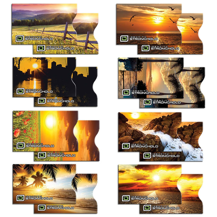 RFID Blocking Sunsets Credit Card Sleeves - 16 Pack by ID Stronghold