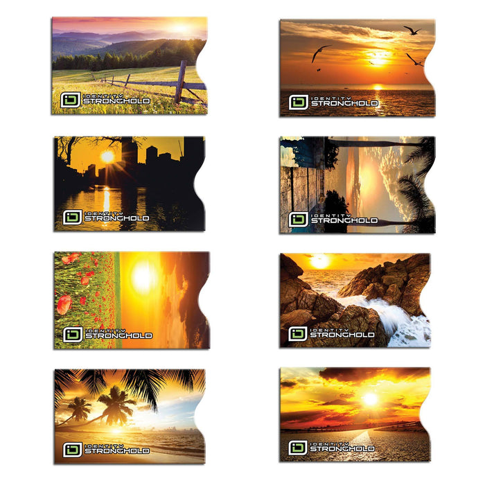RFID Blocking Sunsets Credit Card Sleeves - 8 Pack by ID Stronghold