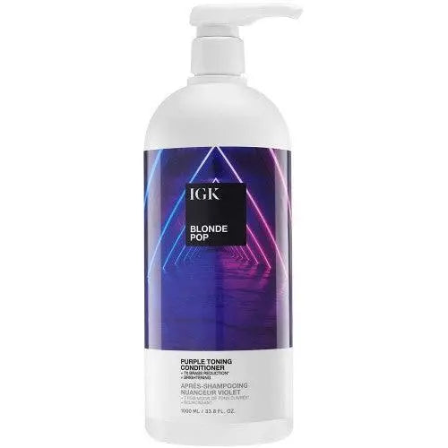 IGK BLONDE POP Purple Toning Conditioner 33.8oz by The Warehouse Salon