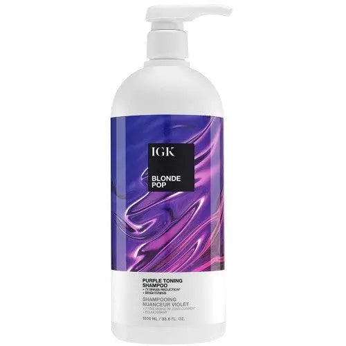 IGK BLONDE POP Purple Toning Shampoo 33.8oz by The Warehouse Salon