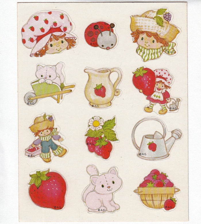 Adorable Vintage American Greetings Strawberry Shortcake Sticker Sheet - AGC Car by Vanessa Jane
