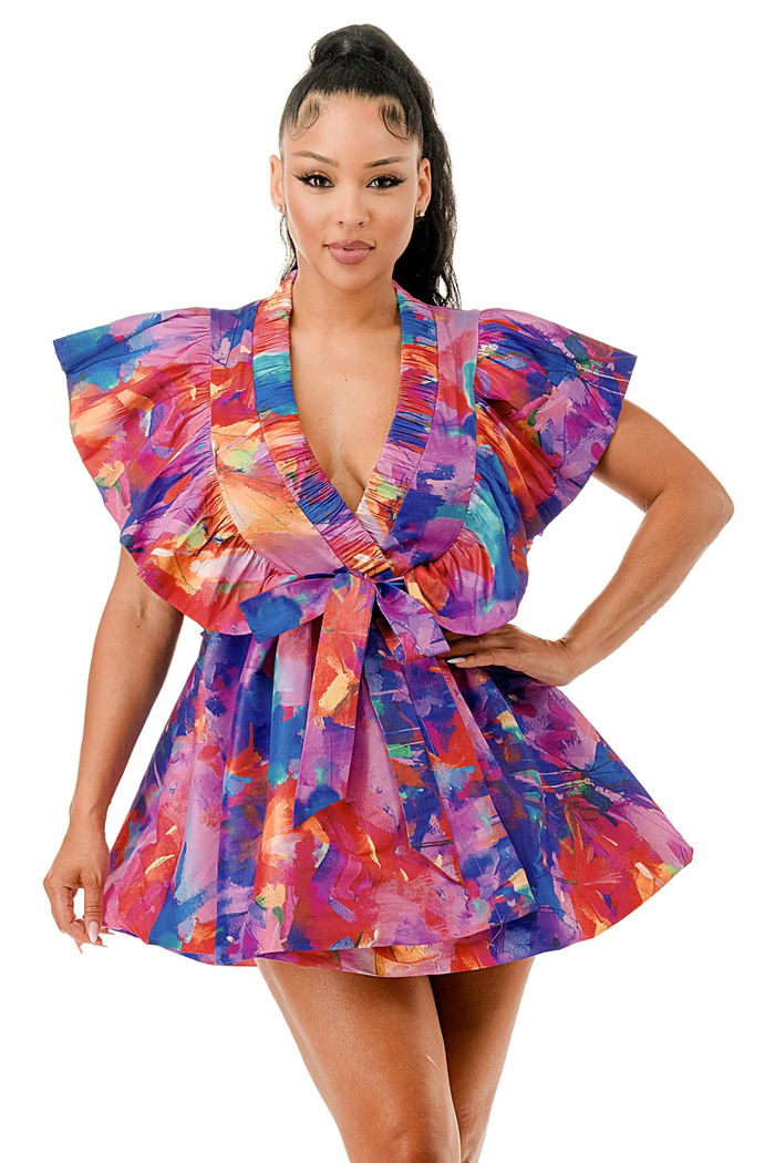 Multicolor Wrap Dress by The House of Stylez