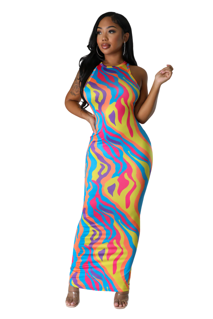 Multi Color Pattern Maxi Dress by The House of Stylez