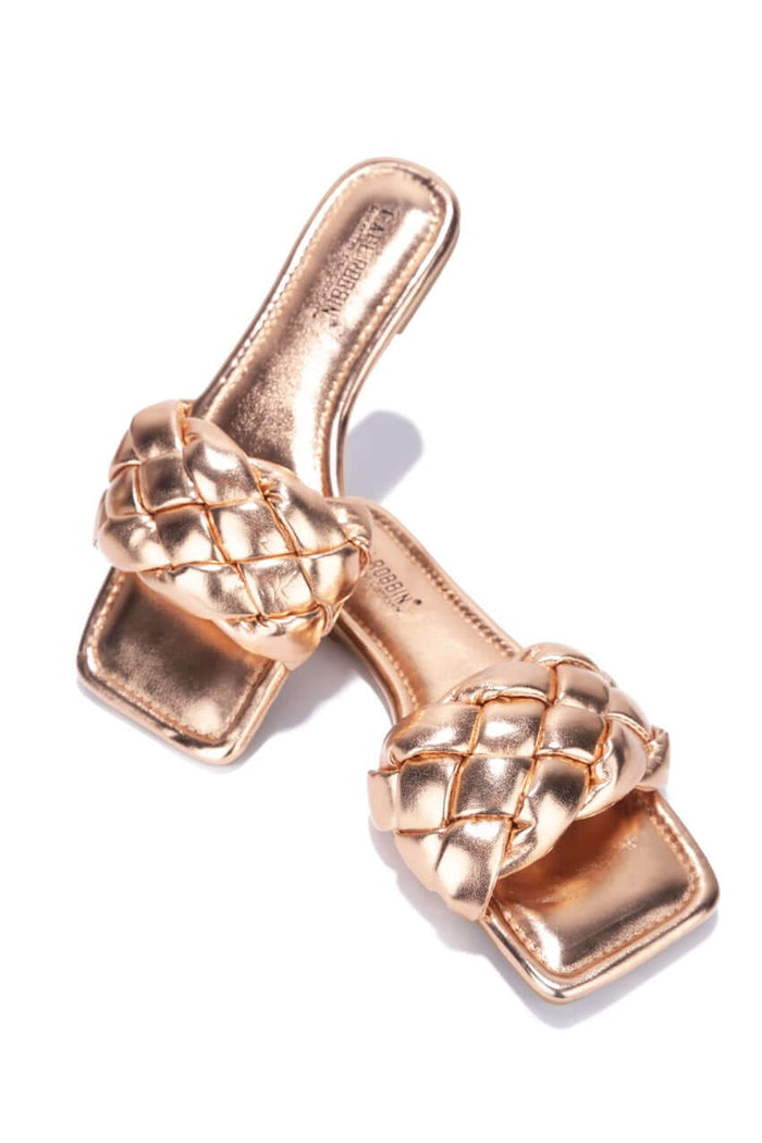 Slide Sandals: Vanessa Gyrl - Rose Gold by The House of Stylez