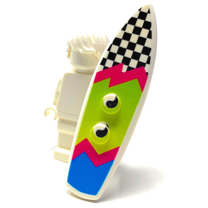 B3 Customs® Printed Ying Tang / Checkerboard Surfboard made from LEGO® bricks by B3 Customs