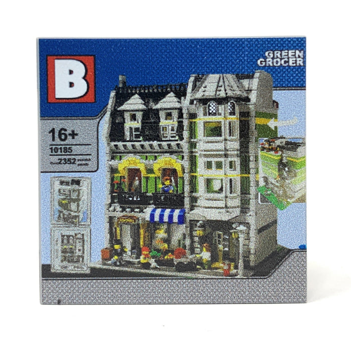 Custom Green Grocer Modular Minifig Scale Set (4x4 Tile) made using LEGO part - B3 Customs by B3 Customs
