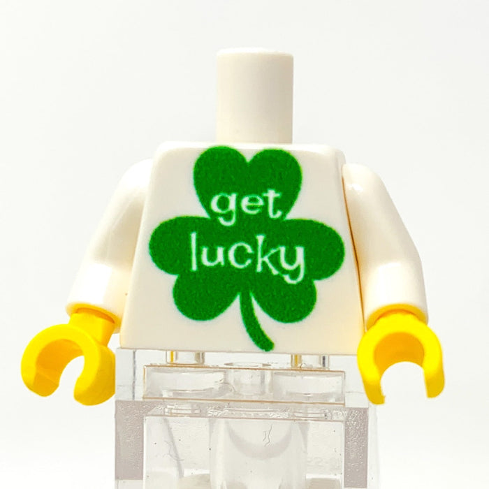 B3 Customs® Printed Get Lucky St. Patrick's Day Minifig Torso by B3 Customs
