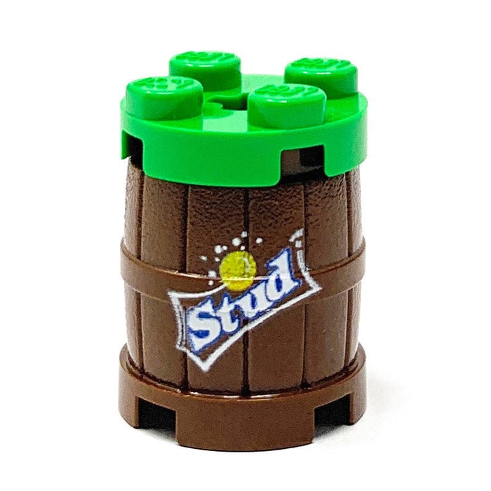Stud Lemon Lime Soda Barrel / Keg made using LEGO parts by B3 Customs