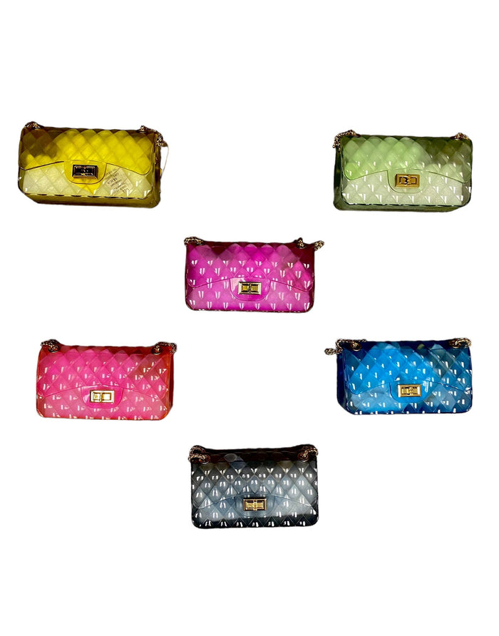 Transparent Jelly Quilted Flap Bag by The House of Stylez
