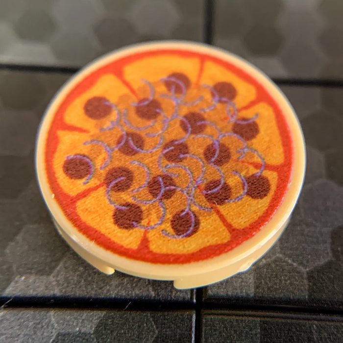 Pepperoni & Onions Pizza Pie - Custom (2x2 Round Tile) by B3 Customs