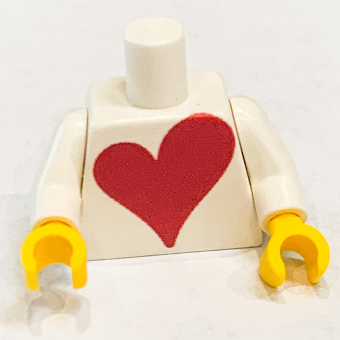 Custom Printed Big Heart Minifig Torso (Valentine's Day) made with LEGO parts - B3 Customs by B3 Customs