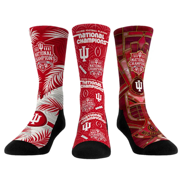 Indiana Hoosiers - CFP 2025-2026 Champs - 3-Pack by Rock 'Em Socks