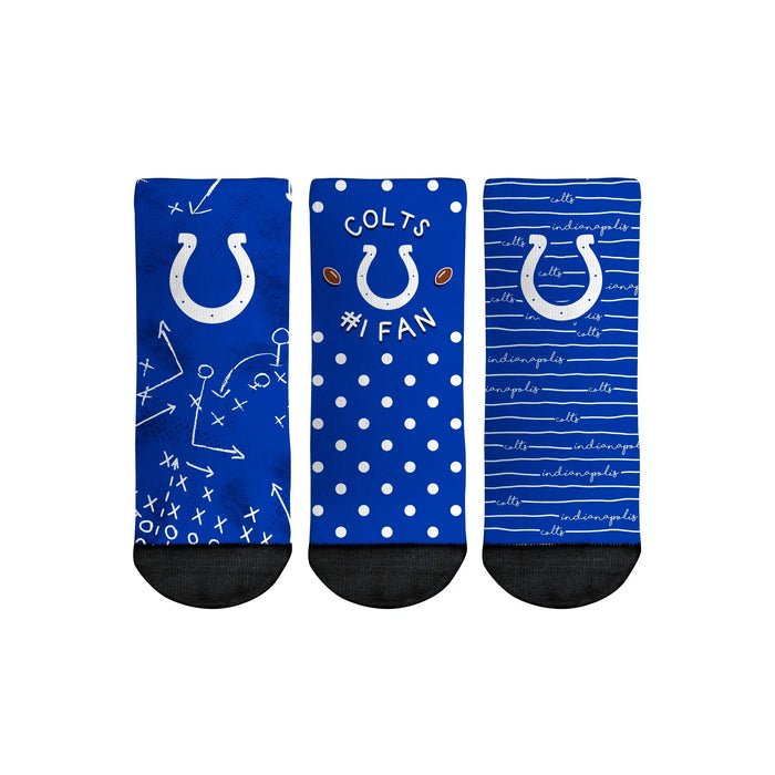 Indianapolis Colts - Number 1 Fan 3-Pack (Toddler) by Rock 'Em Socks