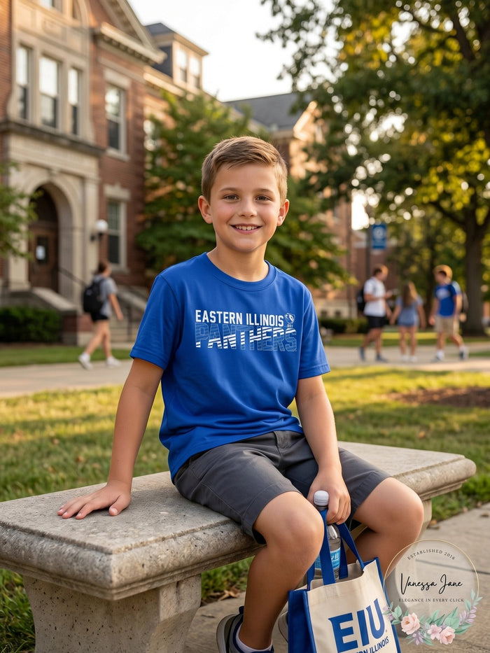 NCAA Eastern Illinois Panthers Youth Boys Short sleeve Shirt,Size Medium by Vanessa Jane