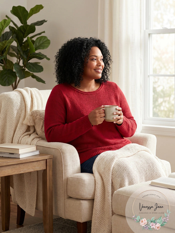 Charter Club Women's Plus Size Seed-Stitched Tunic Sweater, Size 0X by Vanessa Jane