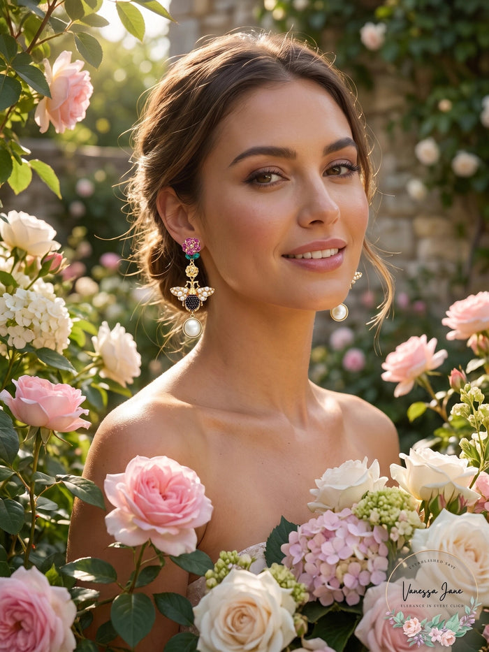 Thalia Sodi Gold-Tone Imitation Pearl, Crystal Bee, Flower Mismatch Earrings by Vanessa Jane