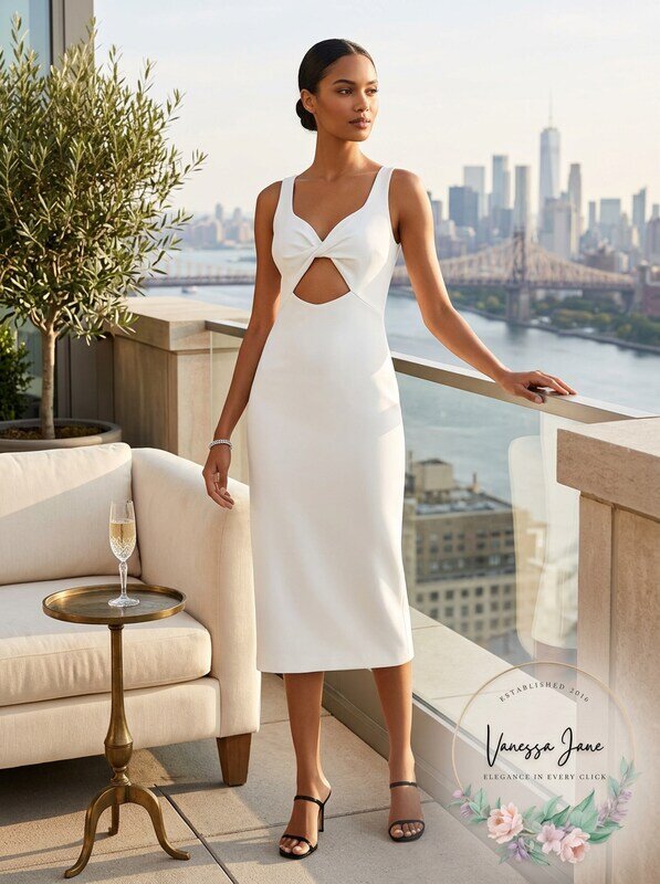 Aqua Stunning Cutout Midi Dress by Vanessa Jane