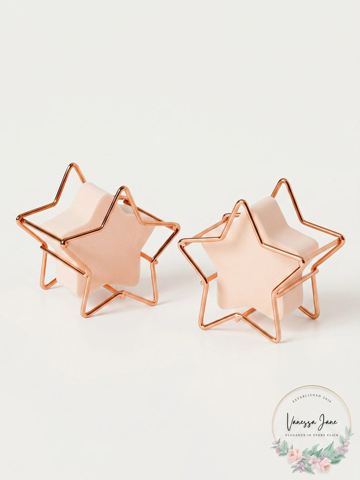 2 PC RH Macy Beauty Collection Cosmetic Star Shaped Sponge & Holder Pink by Vanessa Jane