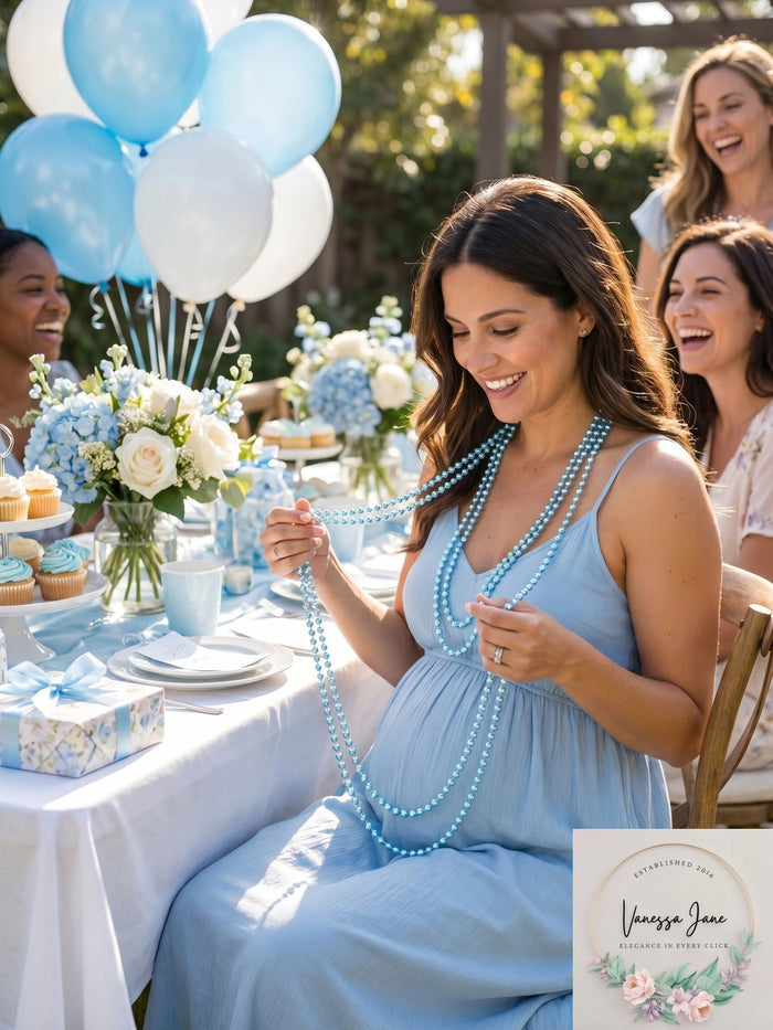 Beistle 50569-LB 6-Pack Light Blue Baby Shower Beads, 33-Inch by Vanessa Jane