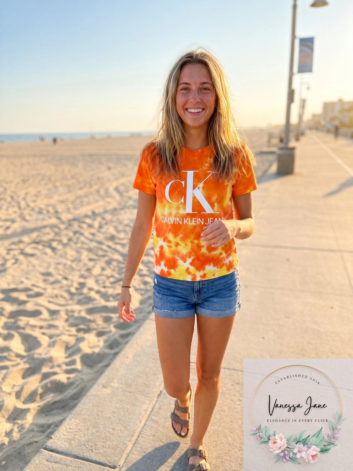Calvin Klein Jeans Logo Tie-Dye T-Shirt by Vanessa Jane