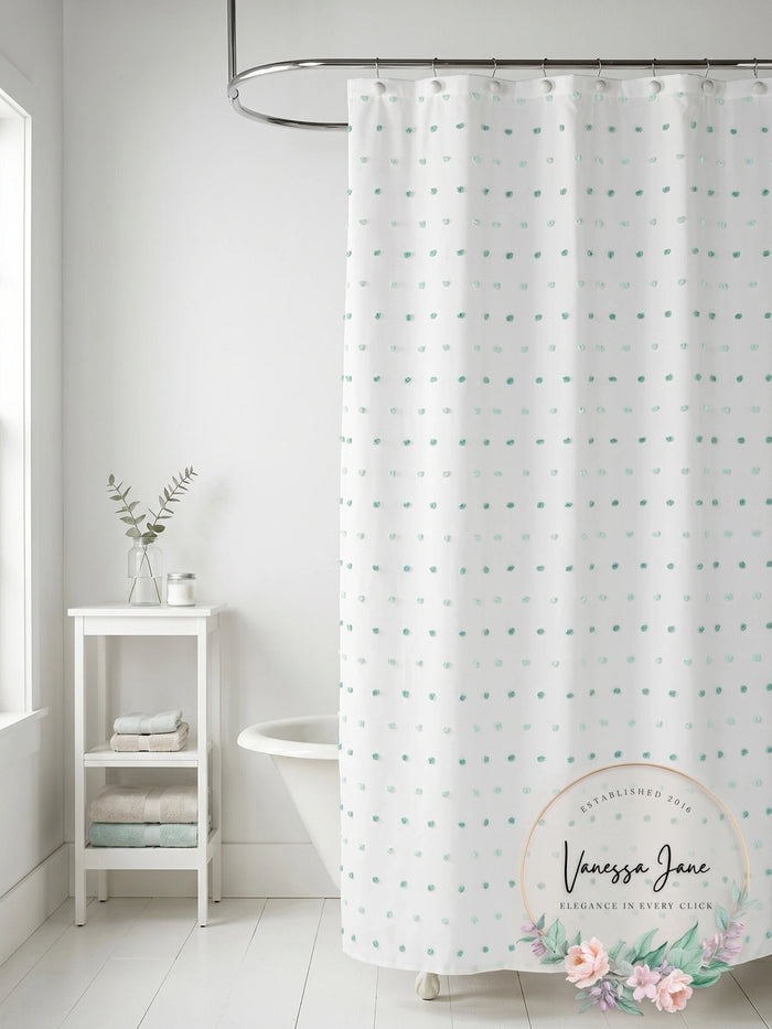 Saturday Knight Neutral Nuances Colorful Dots Shower Curtain, One Size, Blue by Vanessa Jane