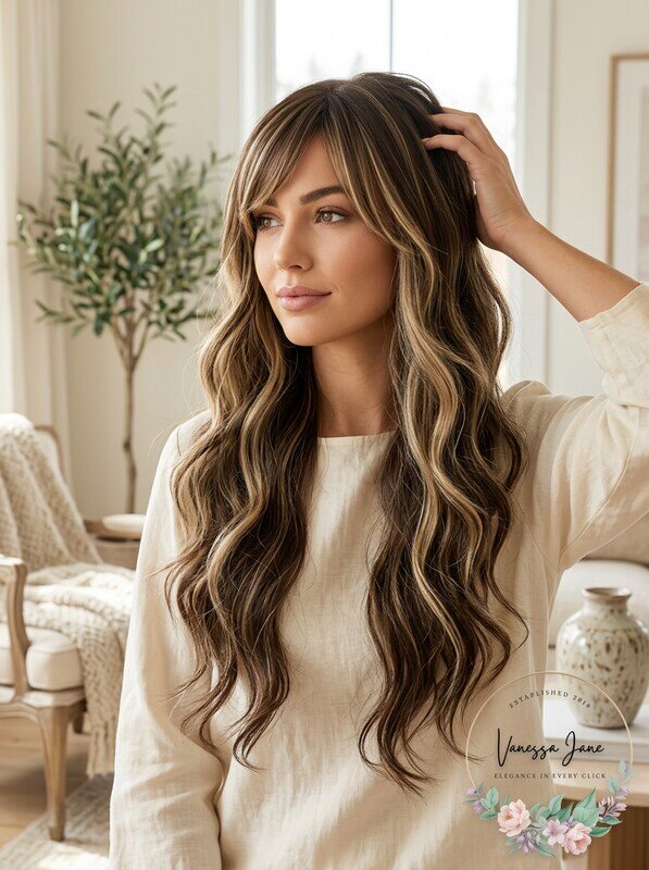 Long Curly Wig Synthetic Wig Beginners Friendly Heat Resistant Elegant Natural L by Vanessa Jane