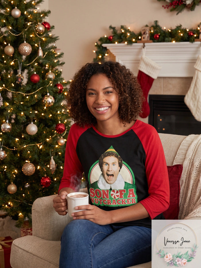 Love Tribe Juniors Elf Graphic-Print 3/4-Sleeve T-Shirt by Vanessa Jane