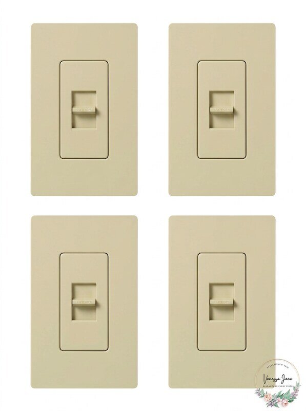 Lutron LG-600H-IV 600W Single-Pole Slide-To-Off Dimmer Ivory (4 Pack) [MR156-UG4 by Vanessa Jane