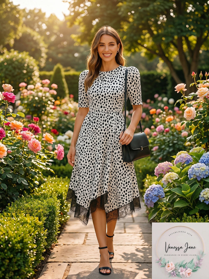 Lost Ink Plus Lace-Trim Animal-Print Dress by Vanessa Jane
