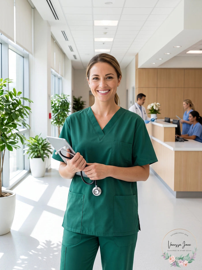 Ave Women’s Medical V-Neck Scrub Top by Vanessa Jane
