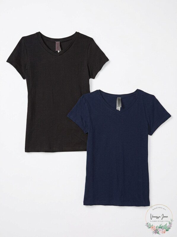 Clementine Girls Everyday Crew Neck T-Shirt 2 Pack by Vanessa Jane