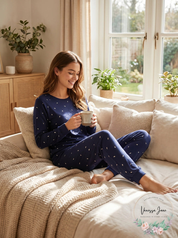 Aqua Sleep Printed Peachy Lounge Set by Vanessa Jane